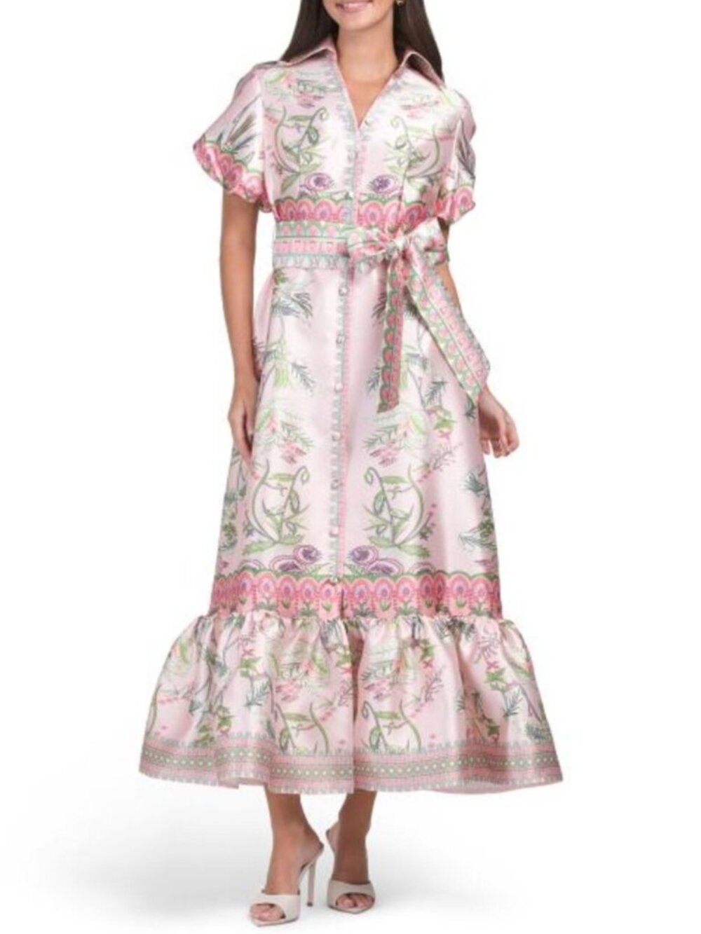 NANCY YANG Button Down Mikado Dress